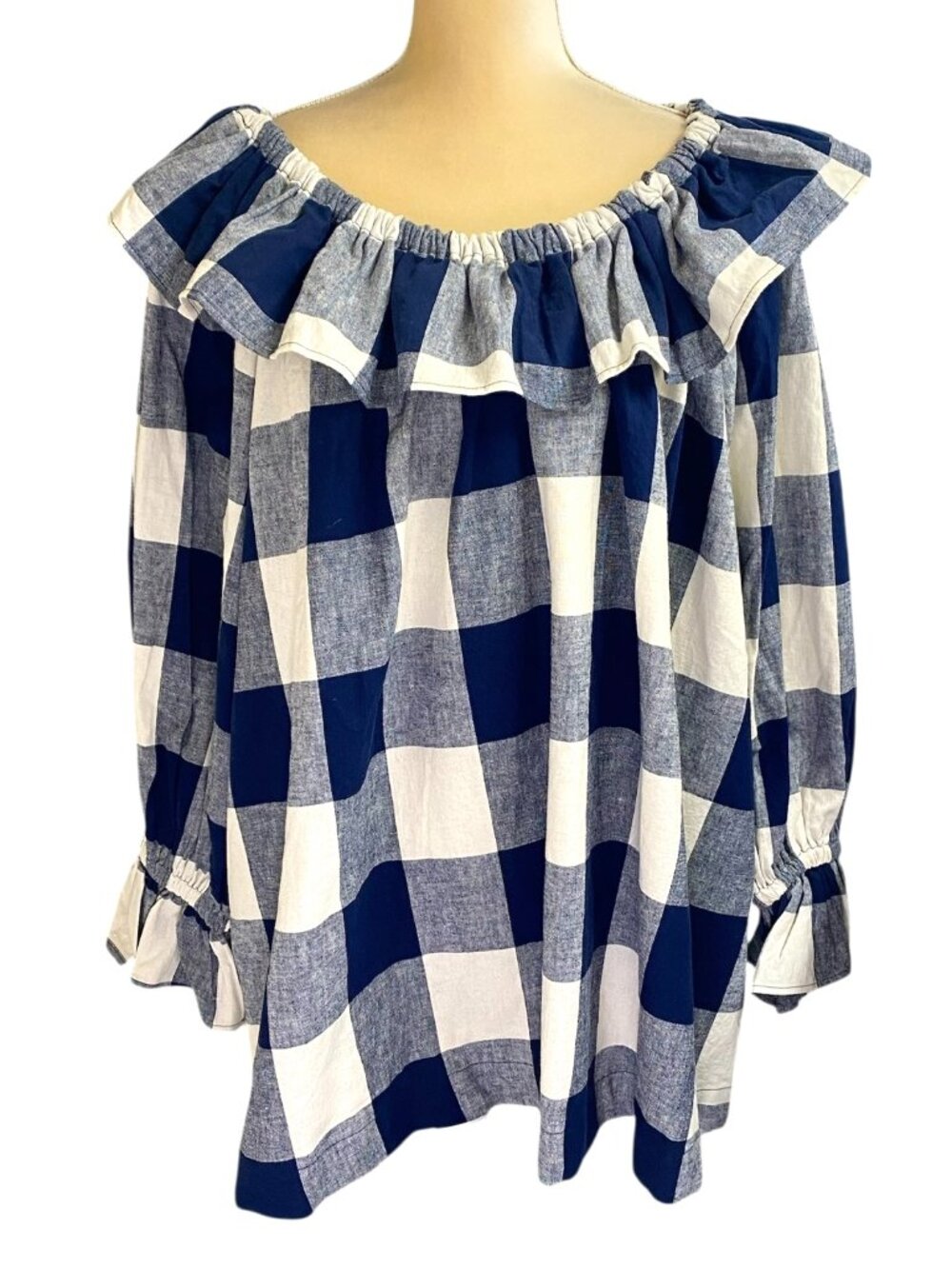 Dancing Kind Isabel Navy Buffalo Plaid Dress Size 1 - Picture 2 of 11